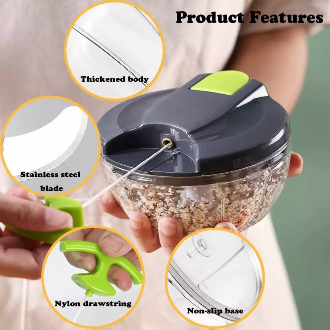 Manual Food Chopper Pull String (Green)