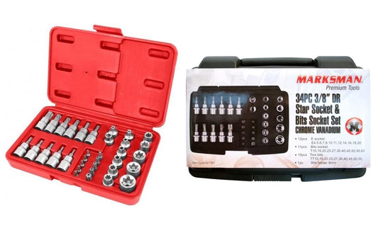 34pc Star Socket & Bits Set