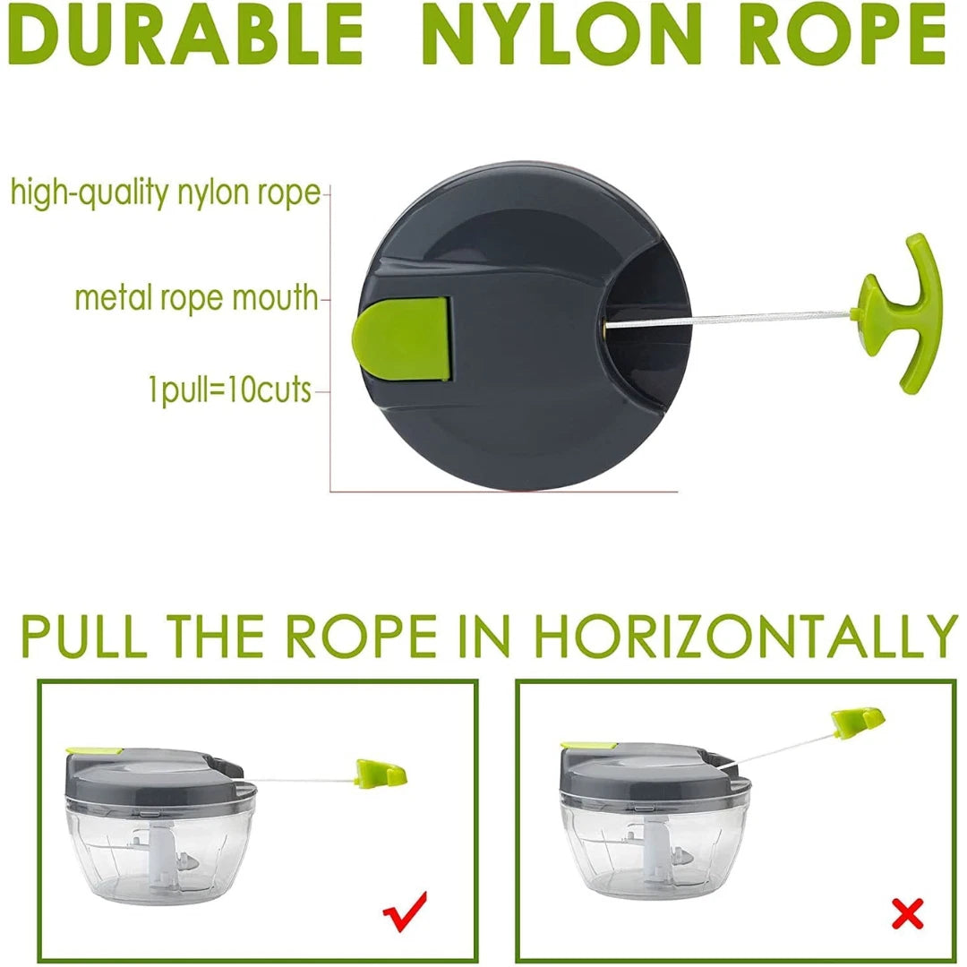 Manual Food Chopper Pull String (Green)