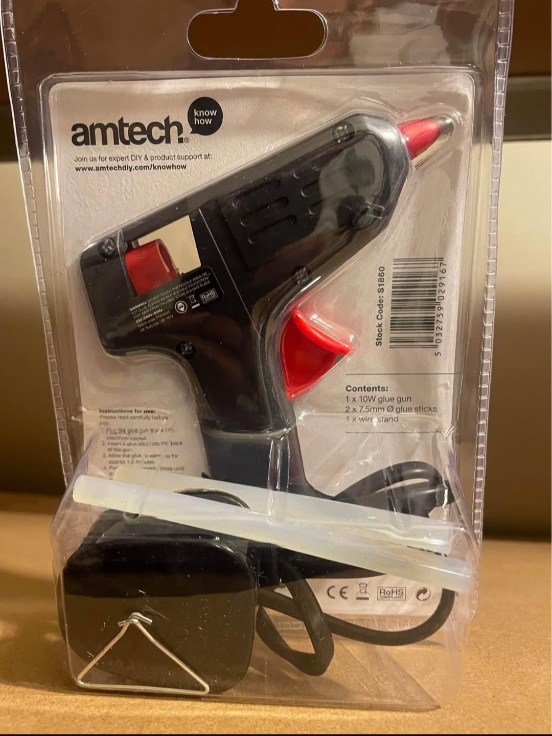 10 Watt Mini Glue Gun with 2 Glue Sticks