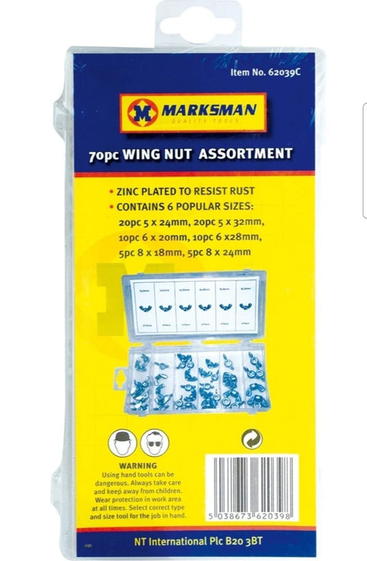 70pc WING NUT ASSORTMENT BOX