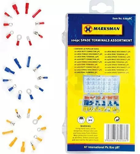 100 spade terminal assortment Contains 18 popular sizes